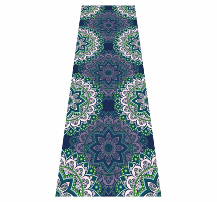 Tapis vinyle rétro mandala vitrail - TenStickers