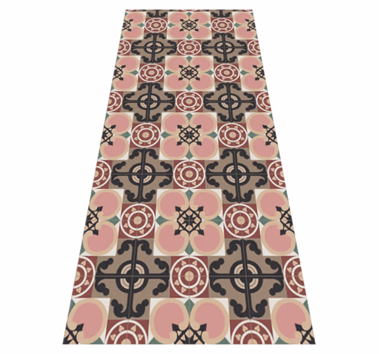 Tapis vinyle rétro motifs carrelage toledano - TenStickers