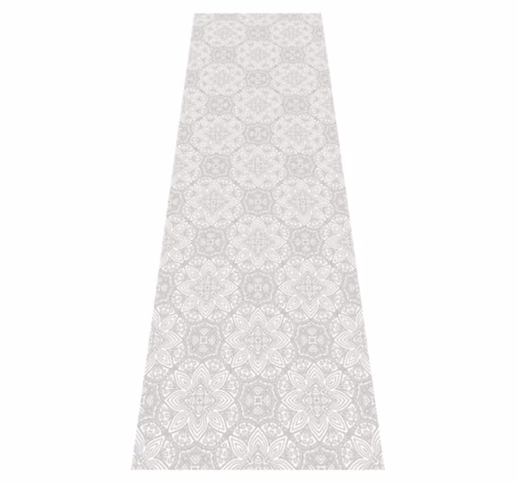 Tapis vinyle rétro motif ethnique gris détaillé - TenStickers