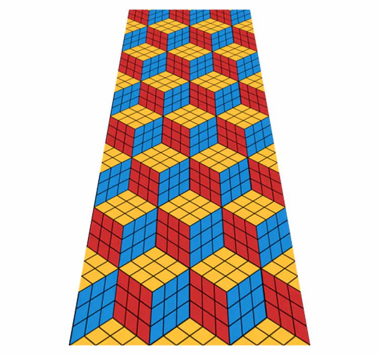 Tapis vinyle rétro motif original rubik cube - TenStickers