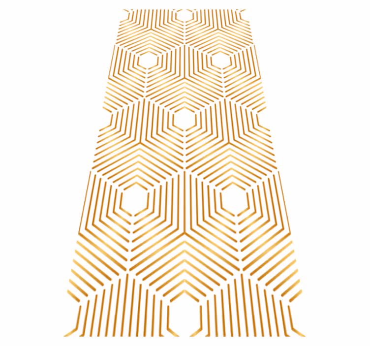 Tapis vinyle rétro style décor art carrés dorés - TenStickers