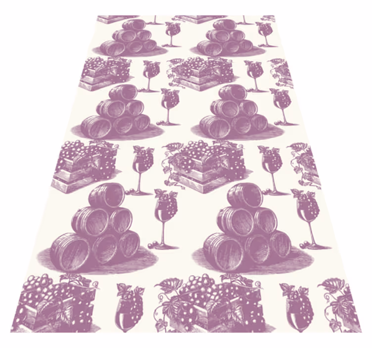 Tapis vinyle rétro motif vintage français violet - TenStickers