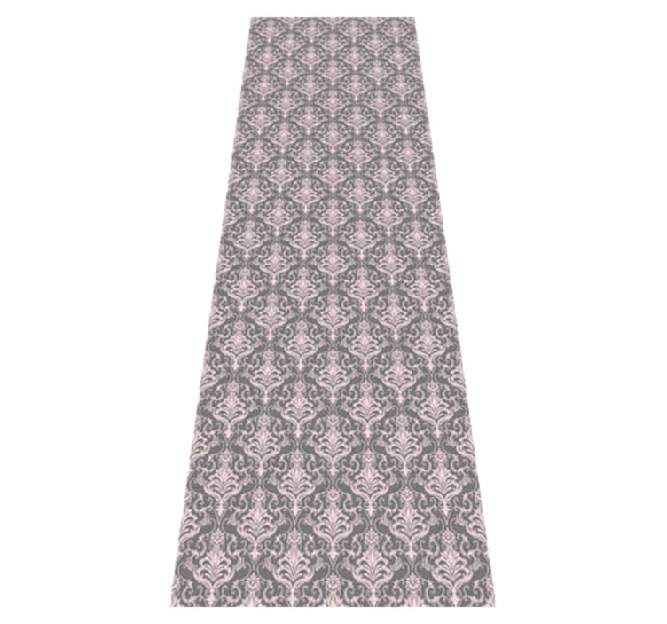 Tapis vinyle rétro motif lignes gris foncé et rose - TenStickers