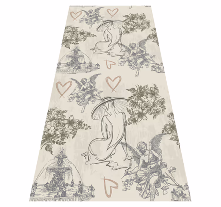 Tapis vinyle rétro motif romantique français vintage - TenStickers
