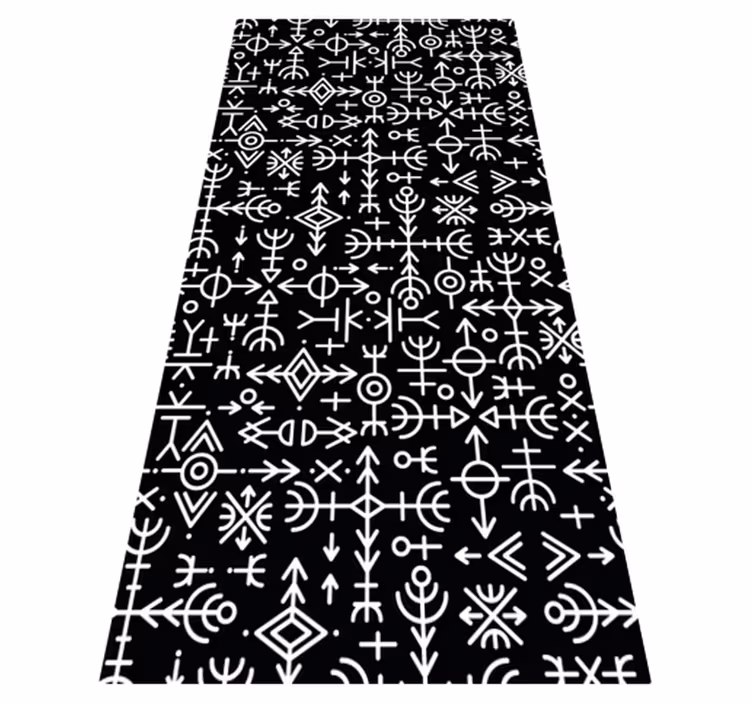 Tapis vinyle rétro ensemble de symboles vikings - TenStickers