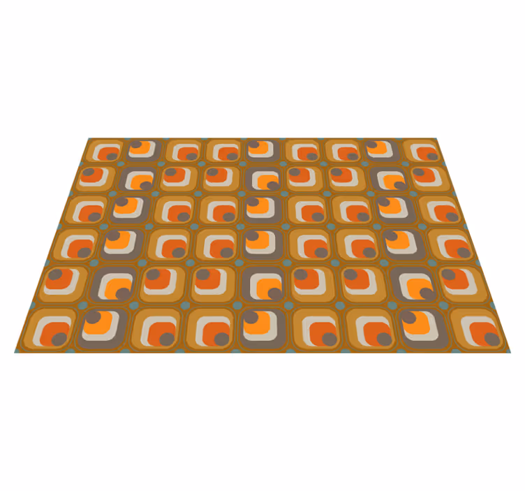 Tapis vinyle rétro motif carrés années 70 - TenStickers