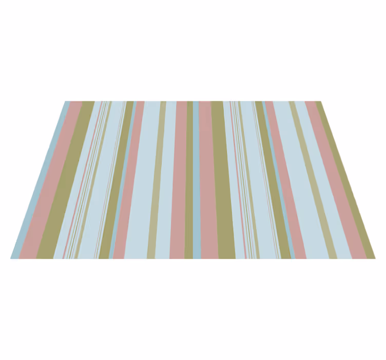 Tapis vinyle rétro rayures bleu et vert années 80 - TenStickers