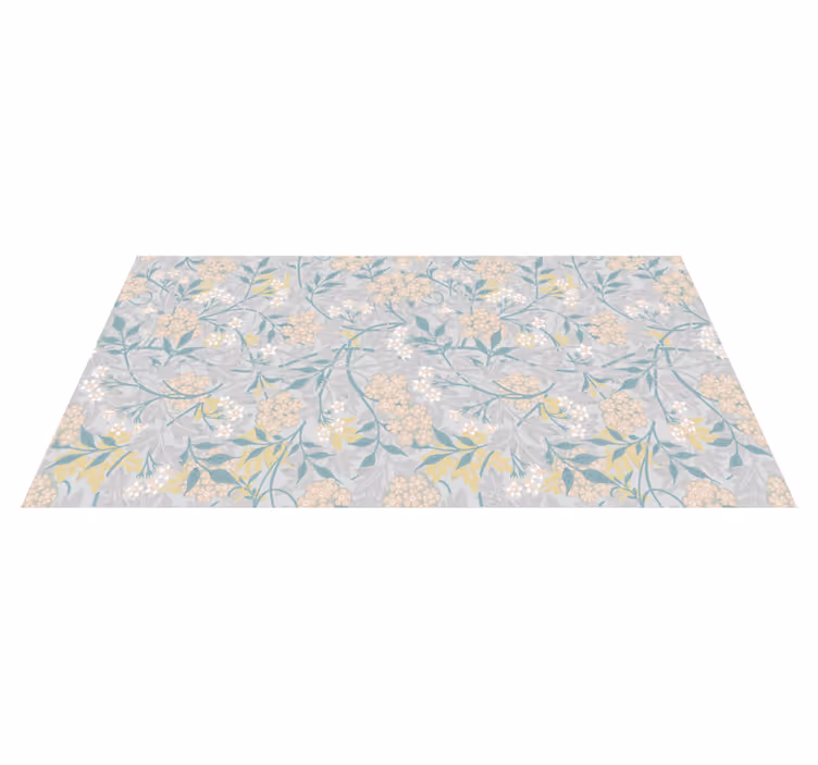 Tapis vinyle rétro motif floral élégant années 80 - TenStickers