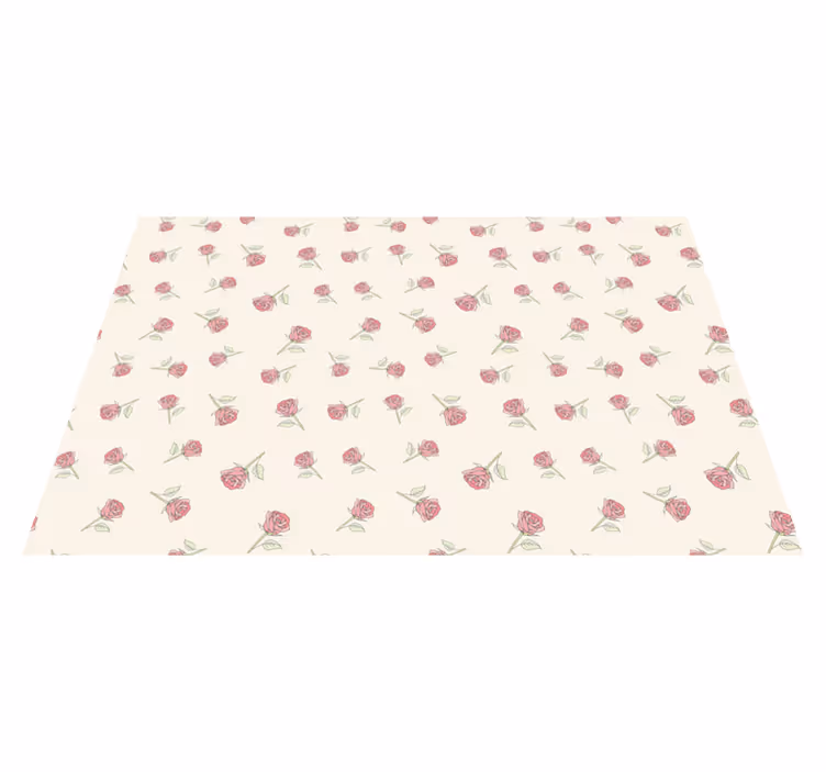 Tapis vinyle rétro motif rose vintage romantique - TenStickers