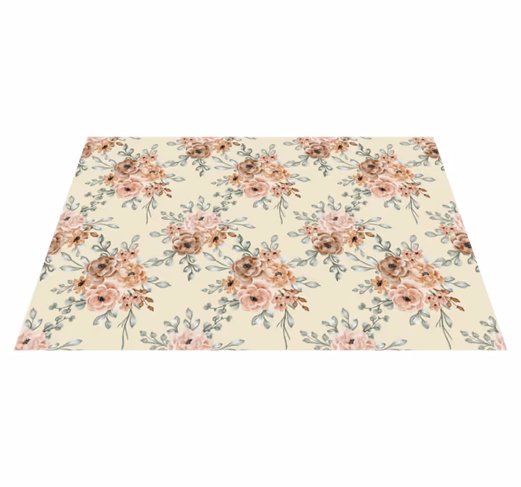 Tapis vinyle rétro tableau roses romantique grand - TenStickers