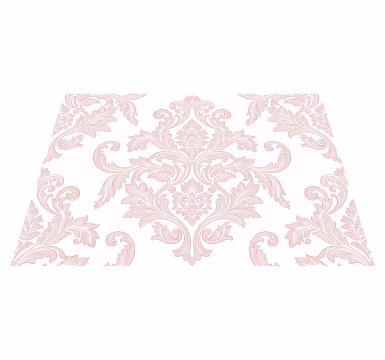 Tapis vinyle rétro motif damassé rose - TenStickers