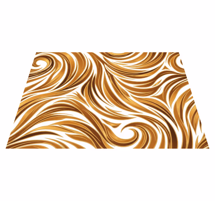 Tapis vinyle rétro motifs de fourrure dorée - TenStickers