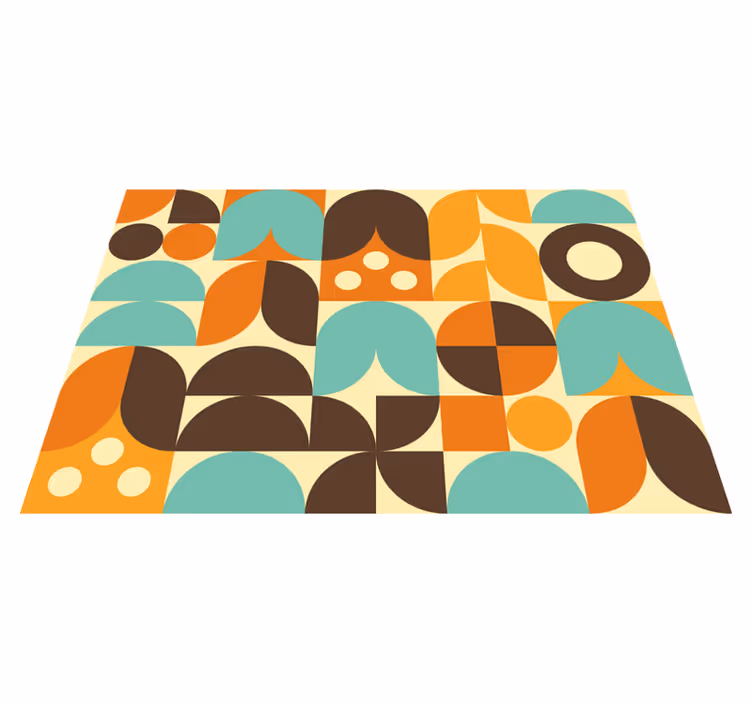 Tapis vinyle rétro formes abstraites géométriques 70's - TenStickers