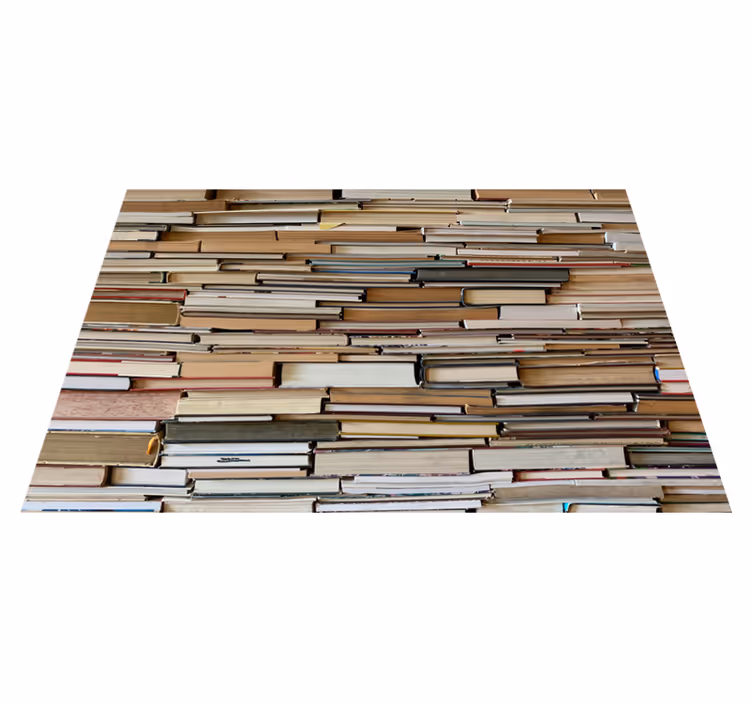 Tapis vinyle rétro livres empilés - TenStickers