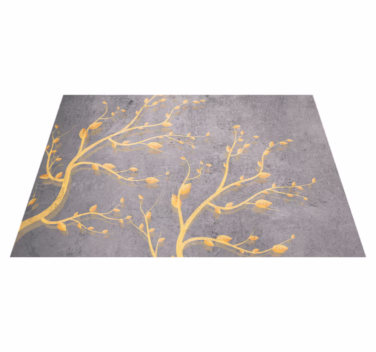Tapis vinyle rétro arbre doré style vintage - TenStickers