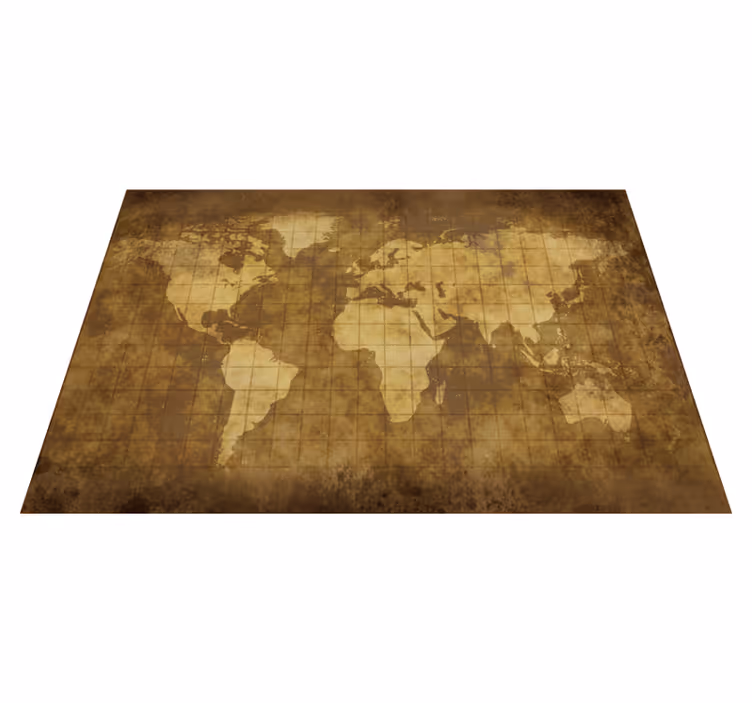 Tapis vinyle carte du monde vintage pour enfants - TenStickers