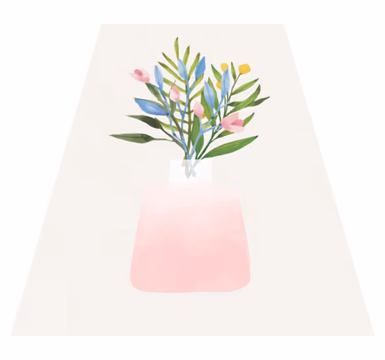 Tapis vinyle fleurs et plantes en pot - TenStickers