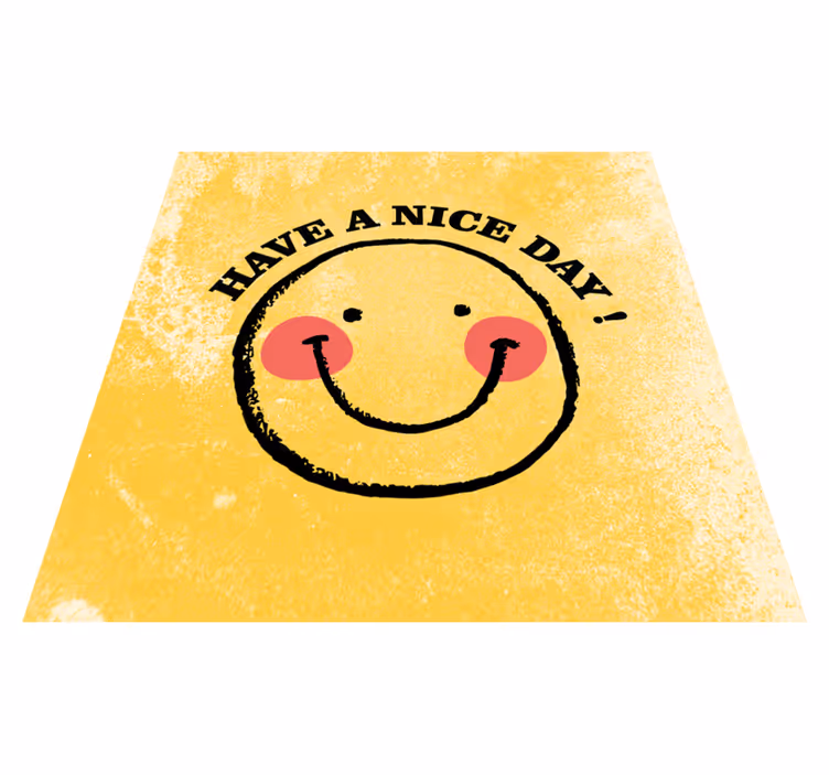 Tapis vinyle citation design sourire bonne journée - TenStickers