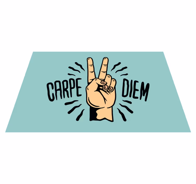 Tapis vinyle citation main de paix carpe diem - TenStickers