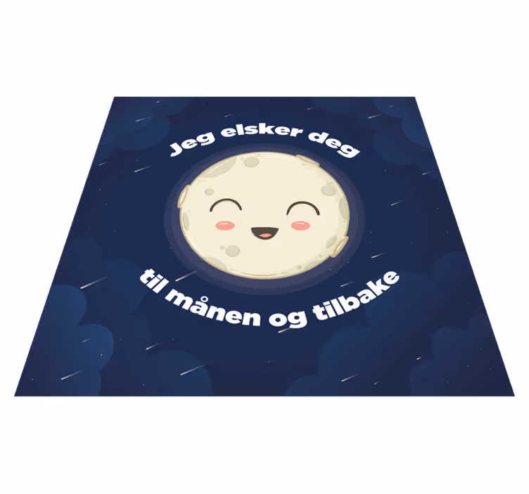 Tapis vinyle citation je t'aime jusqu'à la lune - TenStickers