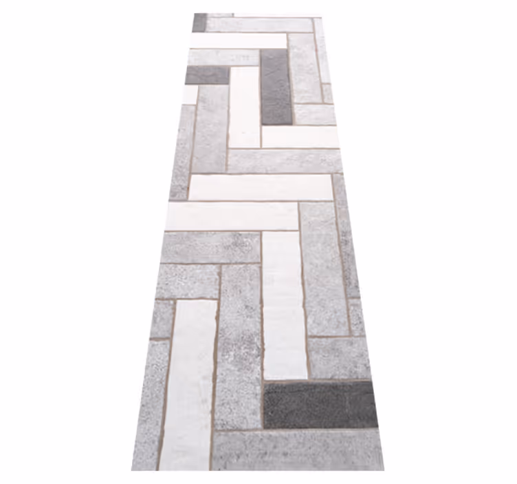 Tapis vinyle texture motif chevron gris brun froid - TenStickers