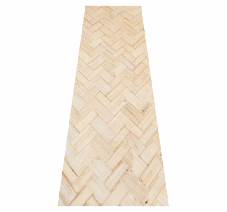 Tapis vinyle texture parquet en chevrons blanc - TenStickers