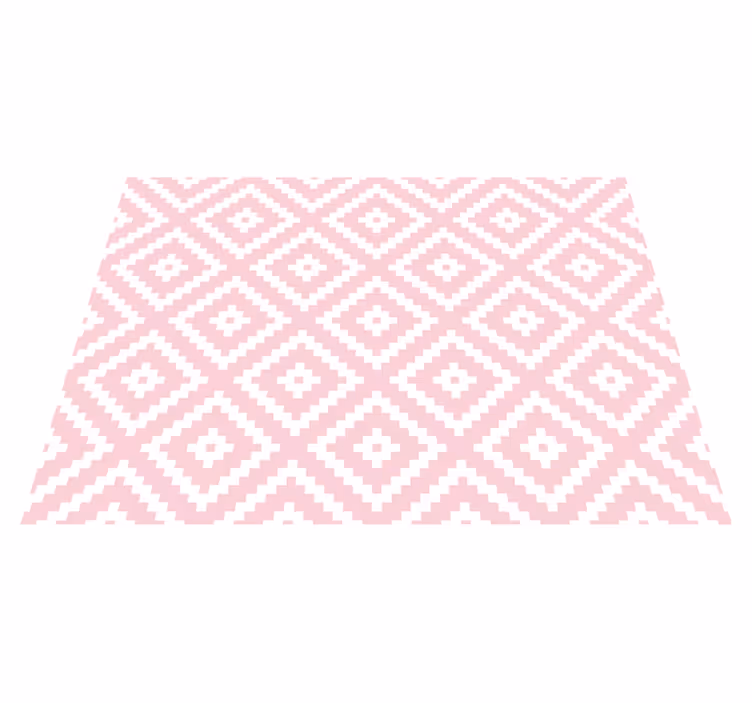 Tapis vinyle texture motif géométrique carrés roses - TenStickers