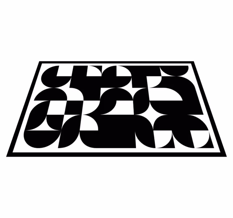 Tapis vinyles géométriques motif art géométrique noir - TenStickers