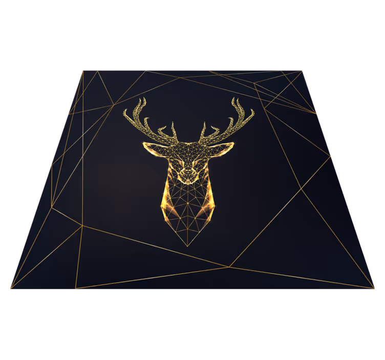Tapis vinyles géométriques cerf géométrique doré - TenStickers