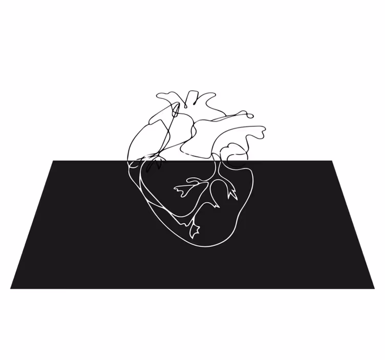 Tapis vinyles géométriques ligne d'art géométrique cœur - TenStickers