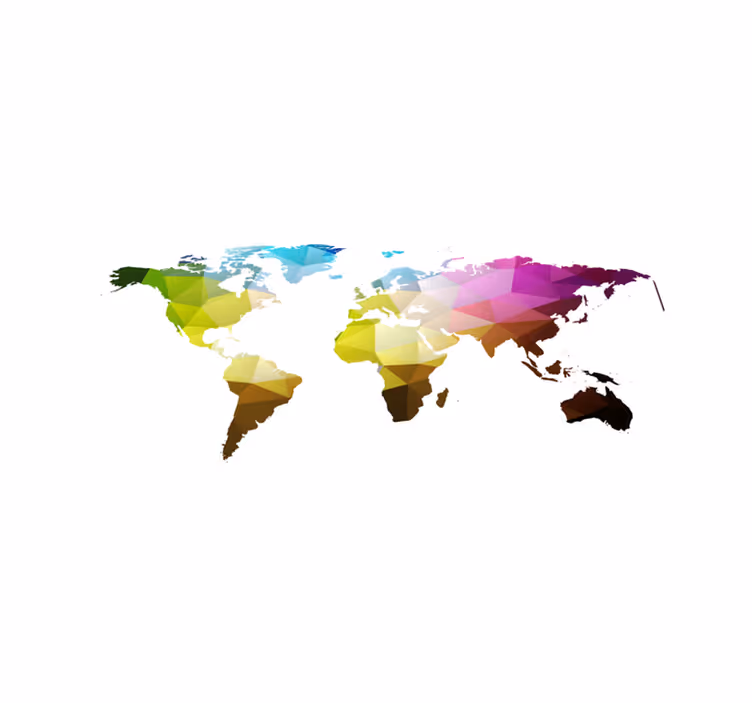 Tapis vinyles géométriques carte du monde en triangle - TenStickers