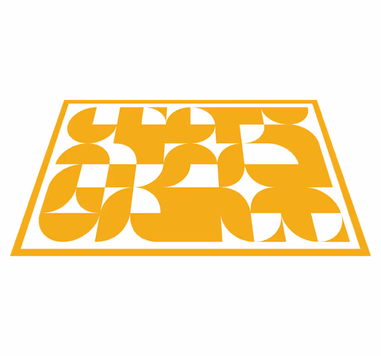 Tapis vinyles géométriques motif art géométrique jaune - TenStickers