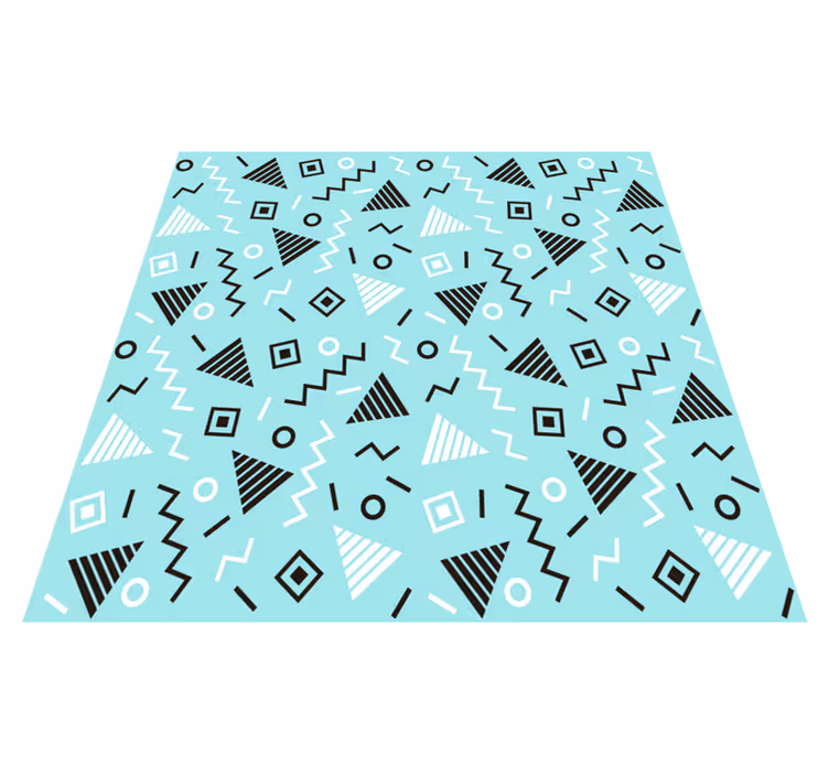 Tapis vinyles géométriques style memphis années 80 - TenStickers