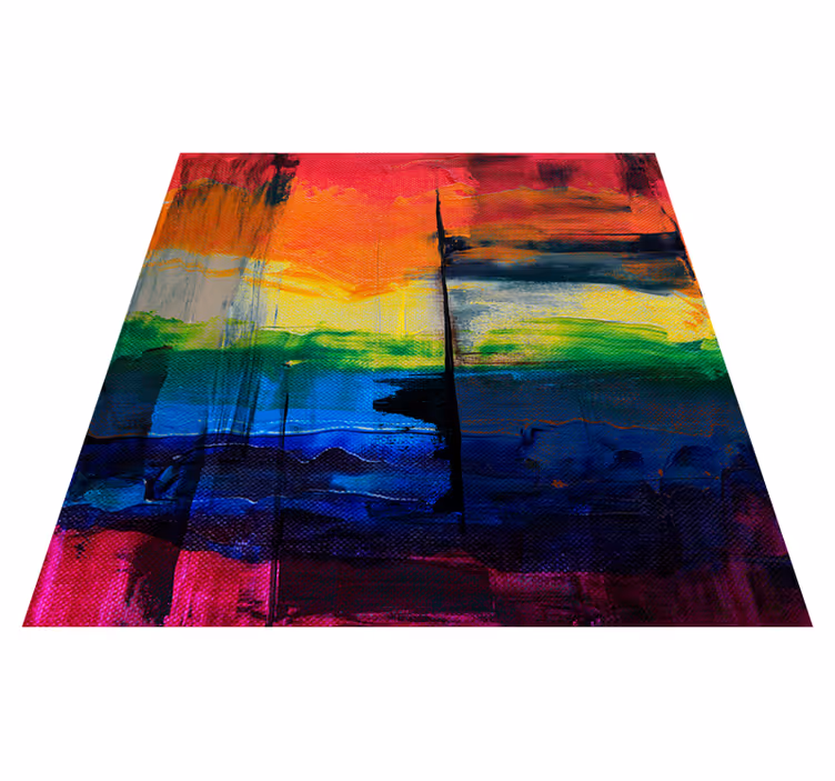 Tapis vinyles géométriques carrés et rectangles multicolores - TenStickers