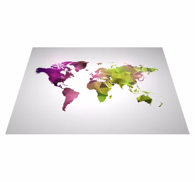 Tapis vinyles géométriques carte du monde géométrique - TenStickers