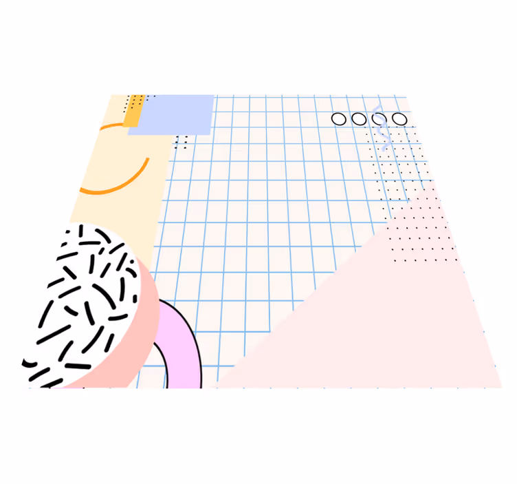 Tapis vinyles géométriques carrés abstraits années 80 - TenStickers