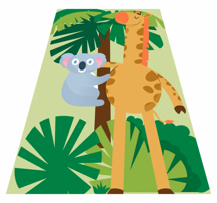 Tapis vinyle pour enfants koalas et girafe 4 - TenStickers