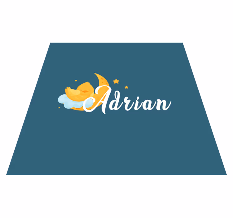 Tapis vinyle pour enfants poulette sur la lune et étoiles - TenStickers