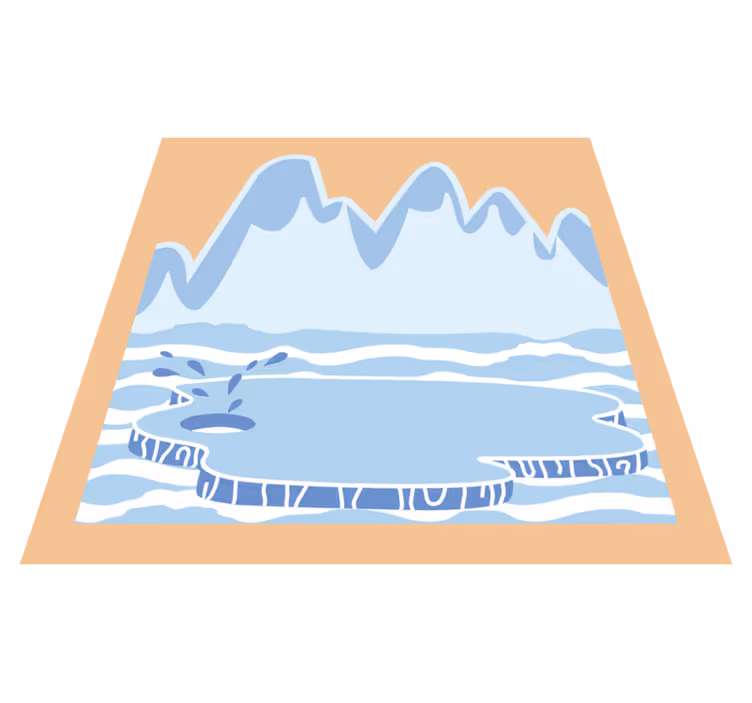 Tapis vinyle pour enfants montagnes de glace bleues - TenStickers