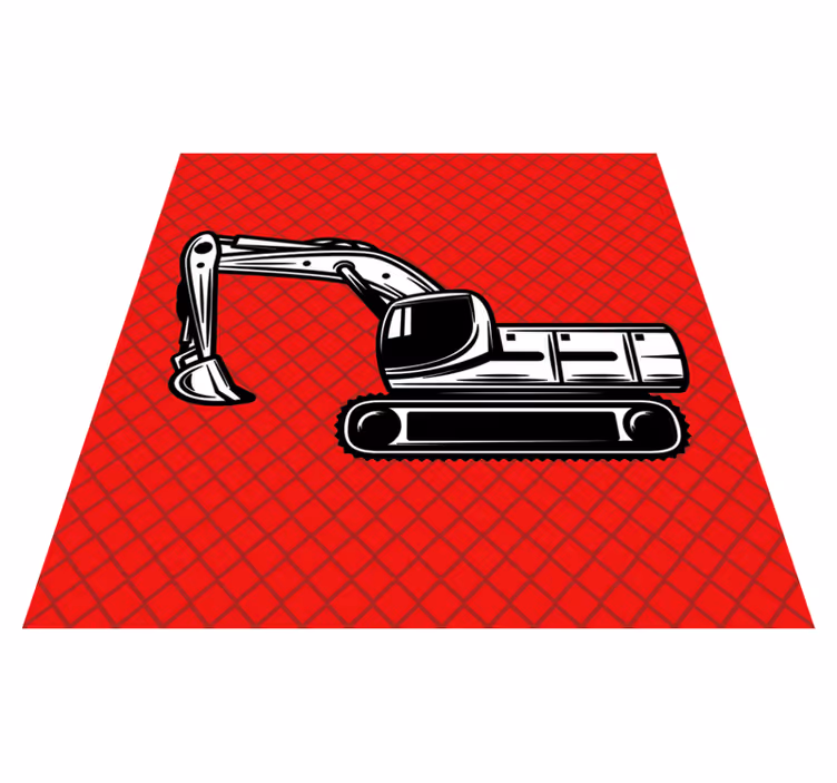 Tapis vinyle pour enfants excavateur monocolore - TenStickers