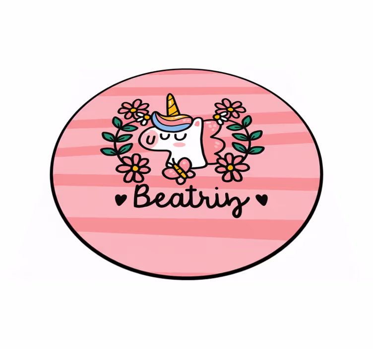 Tapis vinyle pour enfants licorne fleur mignonne - TenStickers