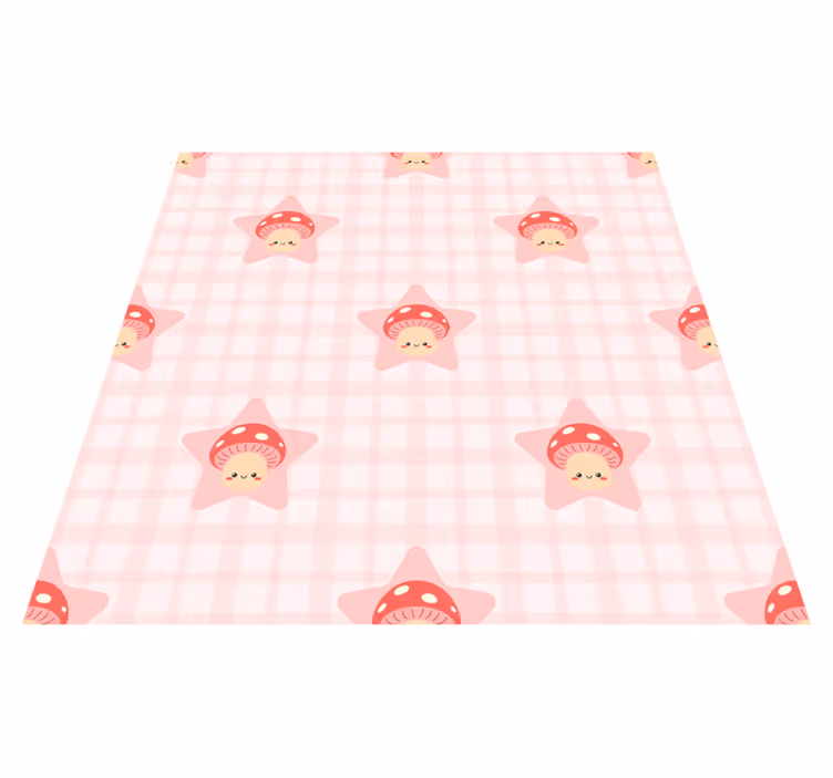 Tapis vinyle pour enfants motif champignons roses mignons - TenStickers