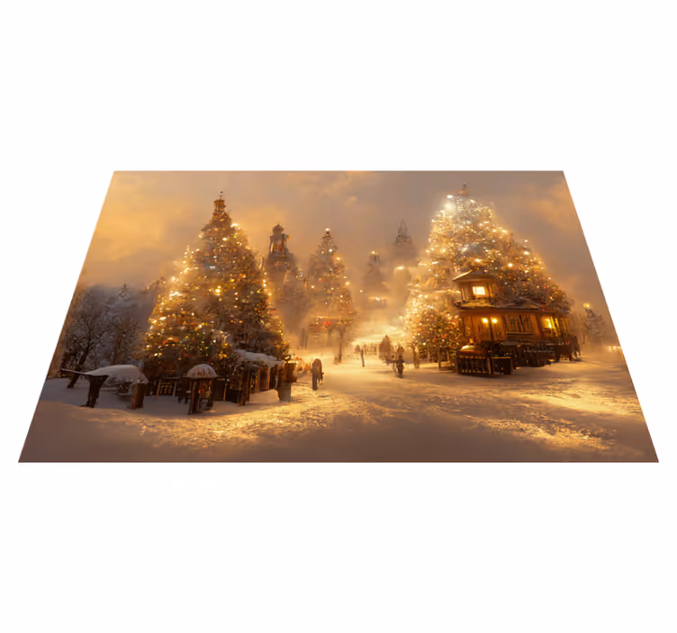 Tapis vinyle noël pays des merveilles d'hiver - TenStickers