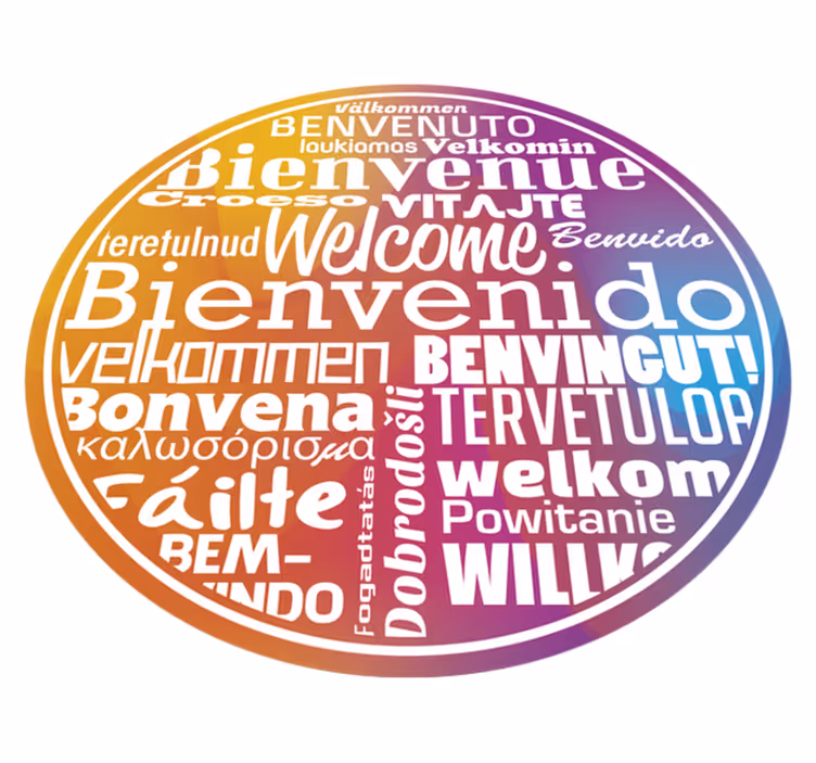 Tapis vinyle entrée bienvenue aux langues - TenStickers