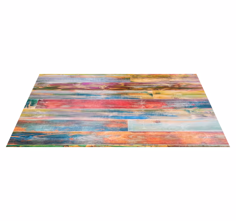 Tapis vinyle entrée lames de bois de couleurs différentes - TenStickers