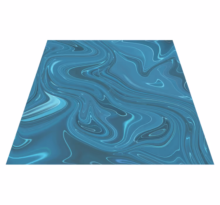 Tapis vinyle entrée ciment abstrait gris et turquoise - TenStickers