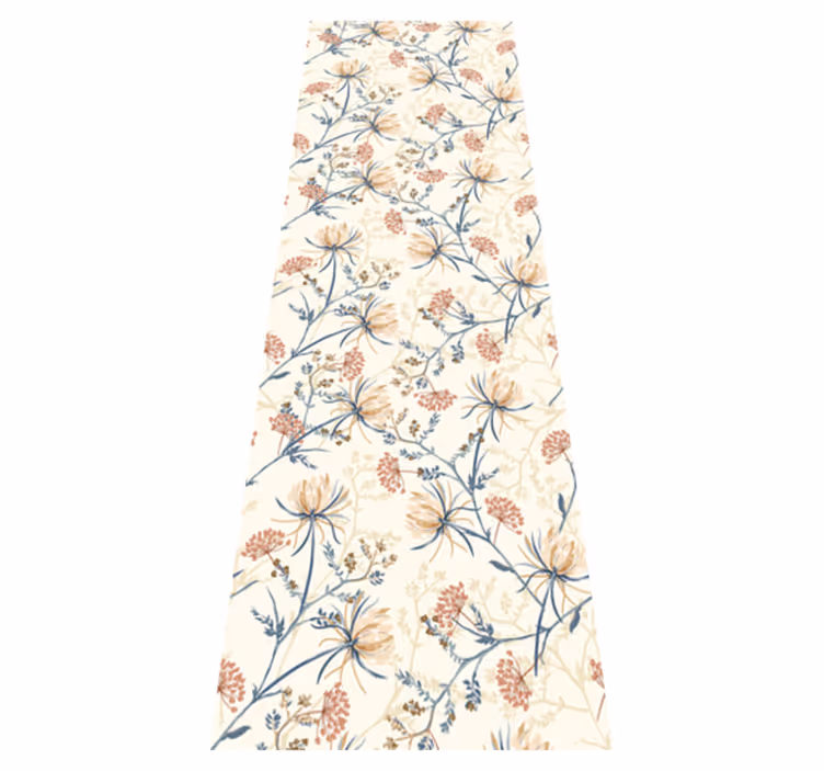 Tapis vinyle salon imprimé fleurs vintage - TenStickers