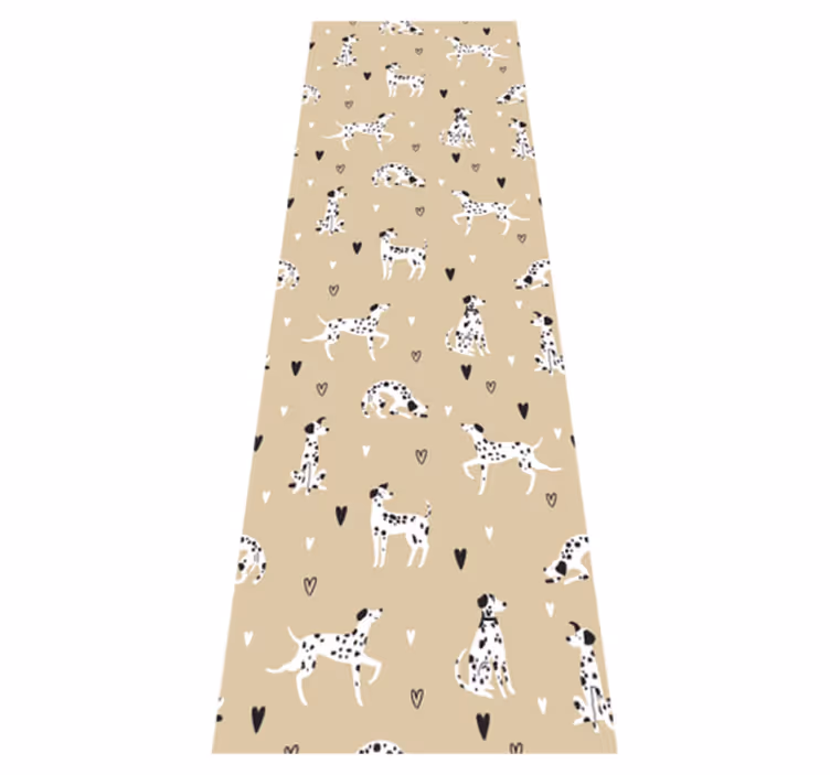 Tapis vinyle salon motif chiens dessinés beige - TenStickers