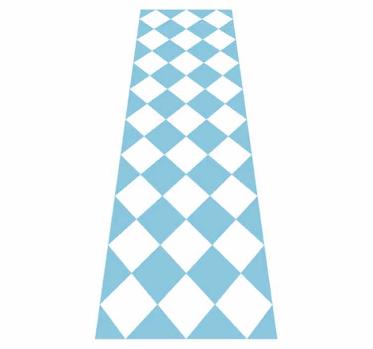 Tapis vinyle couloir design à carreaux bleus et blancs - TenStickers