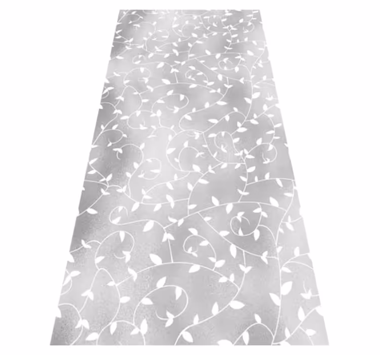 Tapis vinyle couloir branches d'arbre blanches et argentées - TenStickers